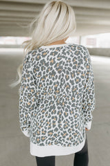 White leopard print top with plain border