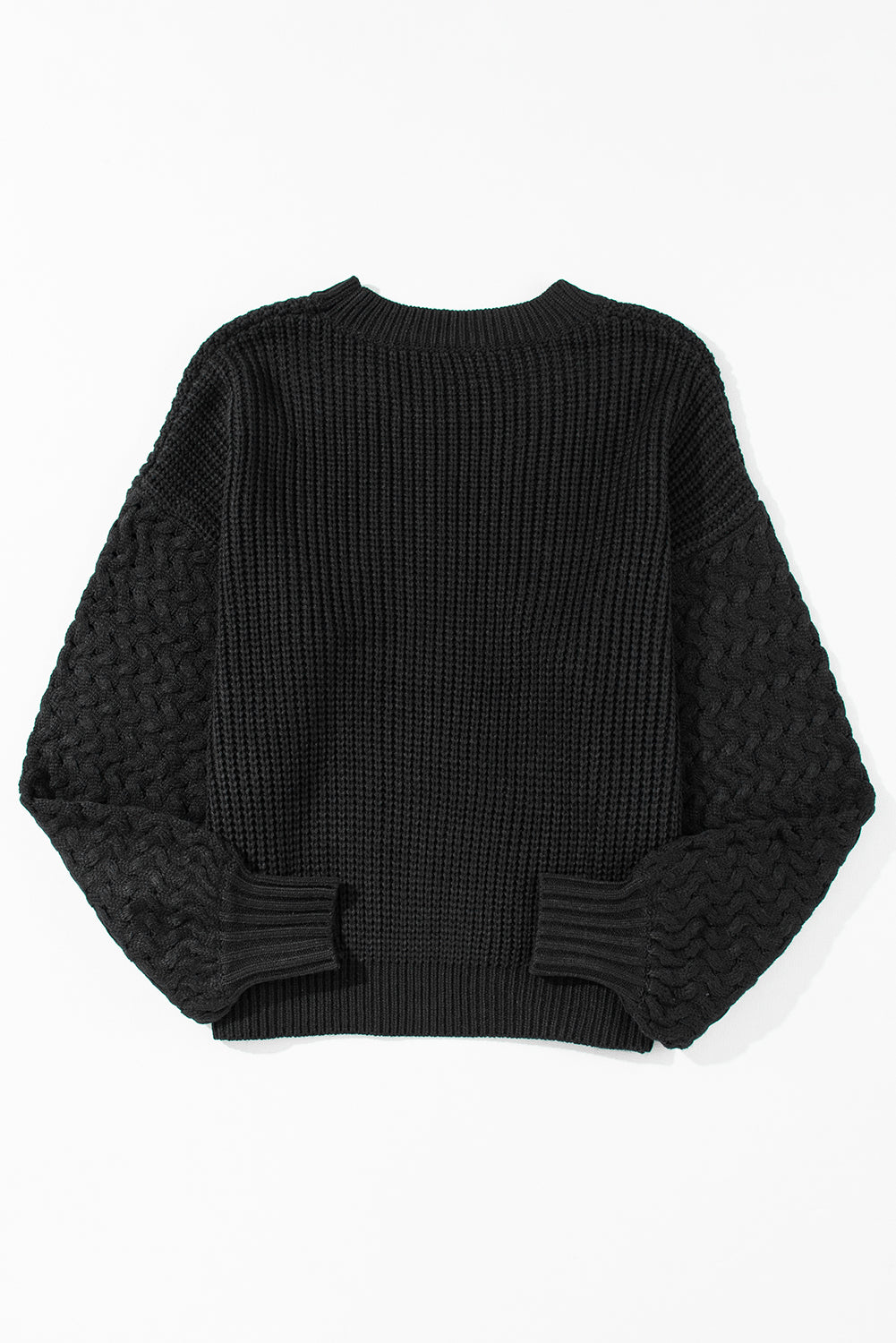 Pull d'épaule à manches en tricot noir