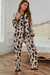 Night clothing two rooms loose cut with contrasting khaki cheetah border