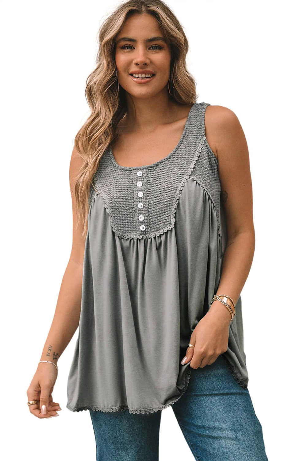 Panel de punto térmico gris babydoll camina de tanques