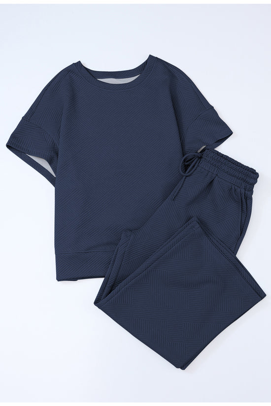 Camiseta sin camiseta Textured Navy Blue *