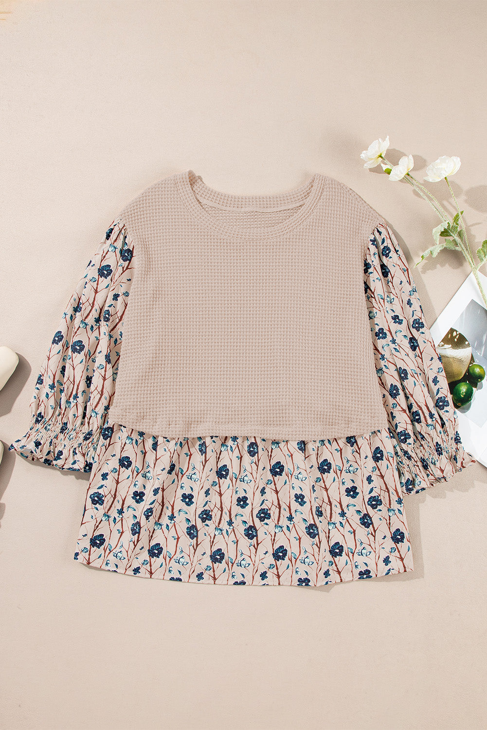 Haut beige en faux deux pièces  grande taille *