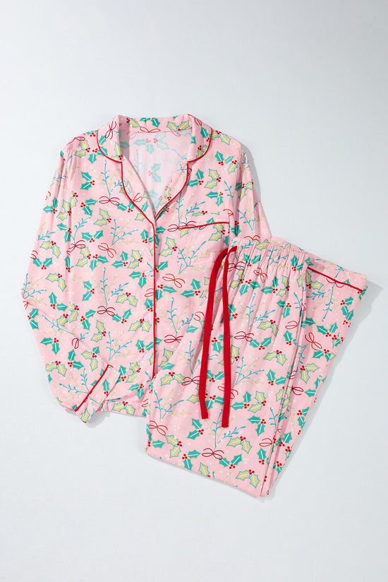 Multicolored flower Christmas pajamas