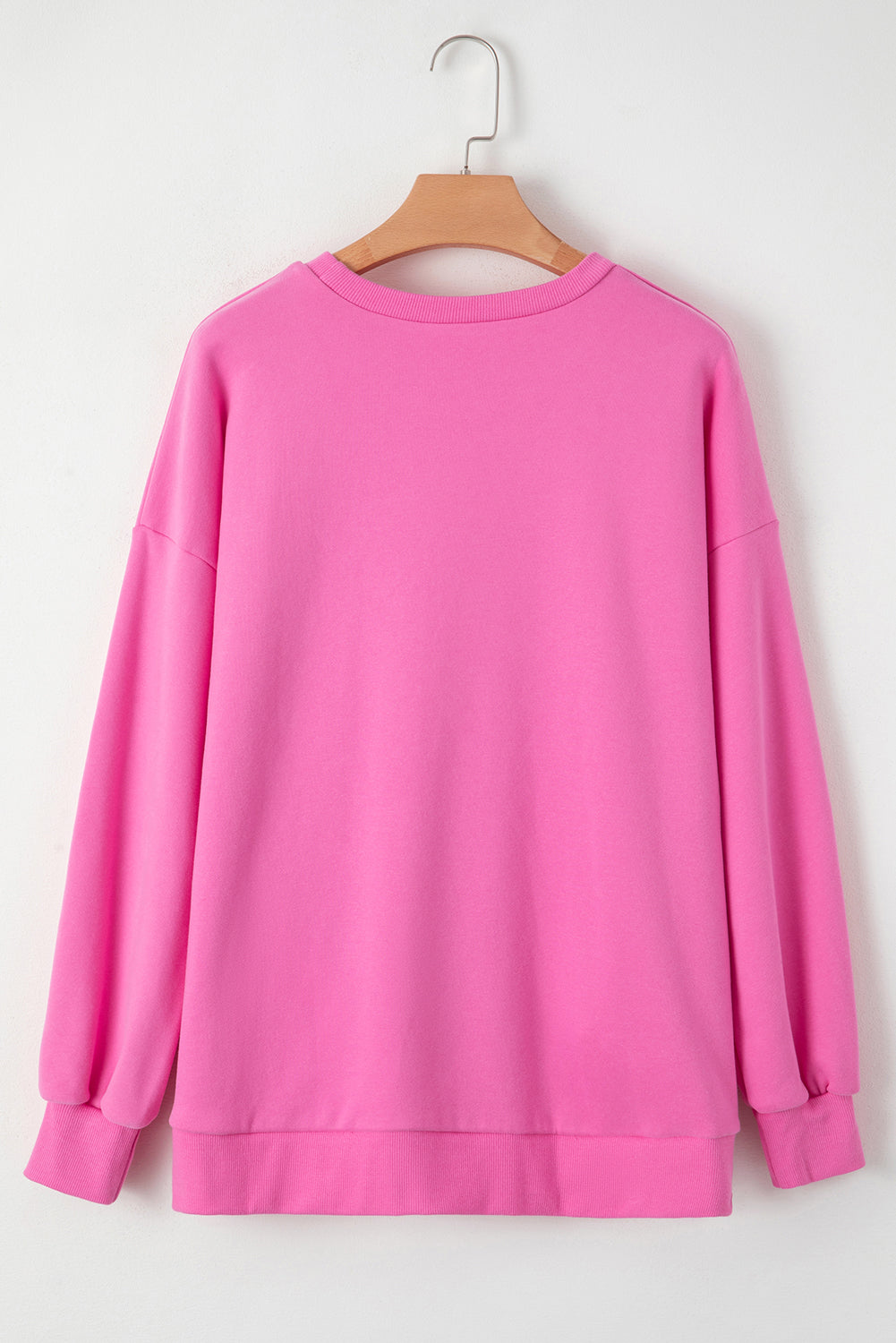 Bonbon Solid Fleece Drop Shoulder Alto Swinshirt