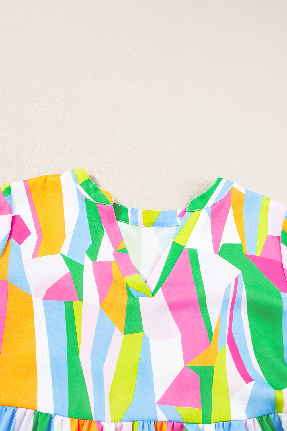 Green dress with abstract print *