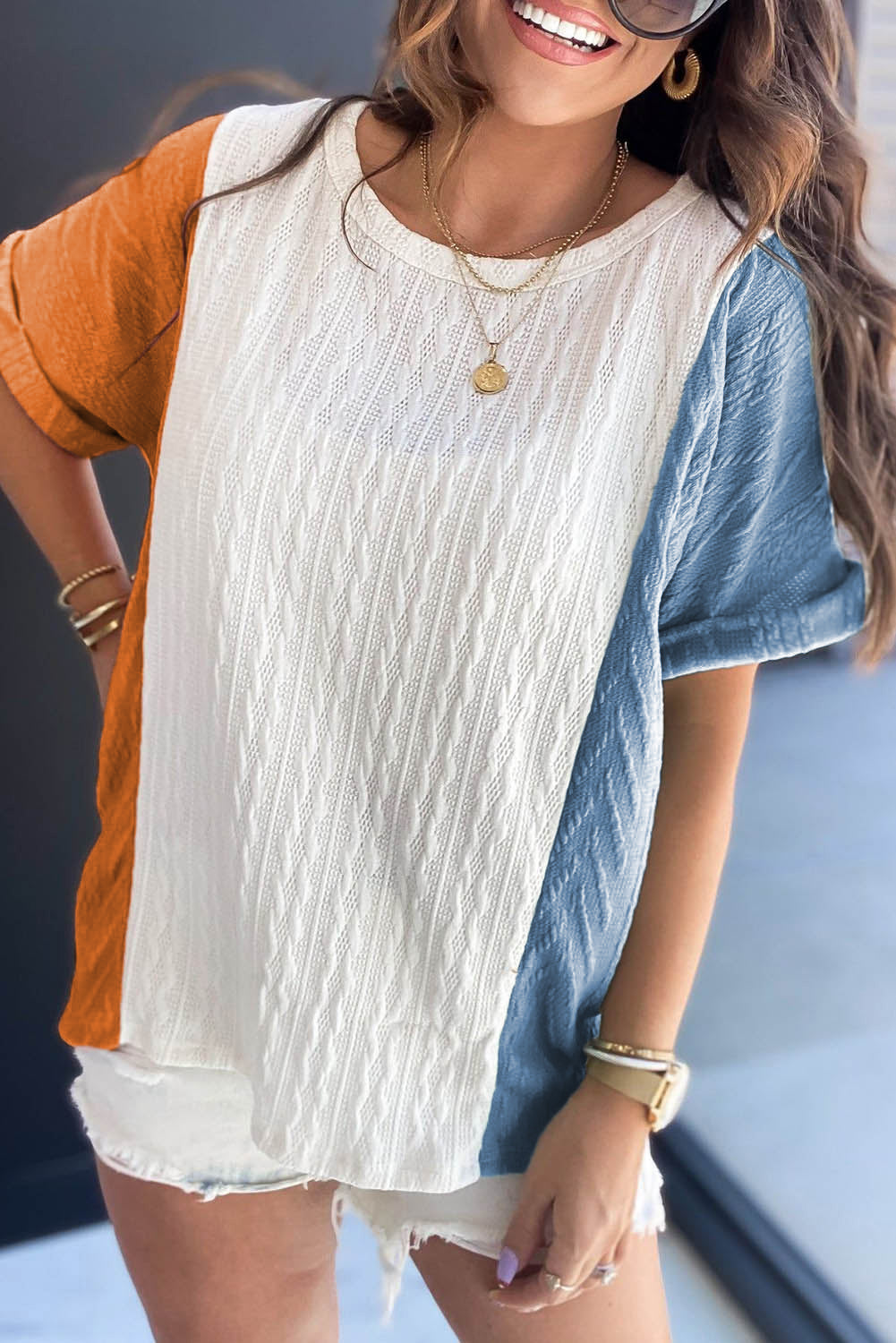 Light blue loose cup t-shirt *