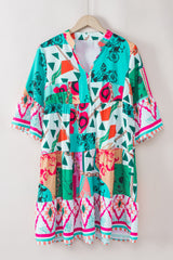 Mini-robe multicolore à imprimé abstrait *