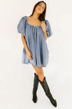 Dank babydoll dress in square collar *