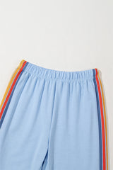 Pantalon de survêtement taille haute bleu clair *