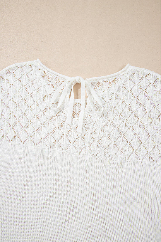 White knitted white sleeve sweater *