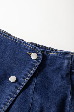 Short en jean taille haute boutonné *