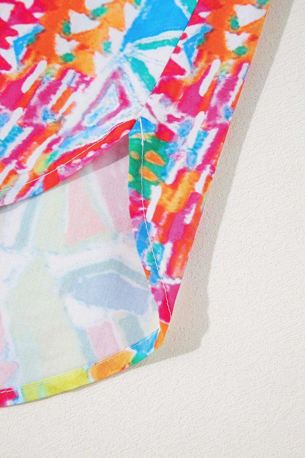 Chemise décontractée à manches longues imprimée abstraite multicolore-A WOMAN WE LOVE