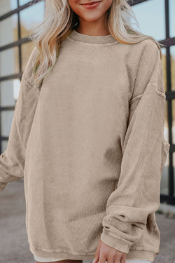 Smoke gray corduroy oversized sweatshirt