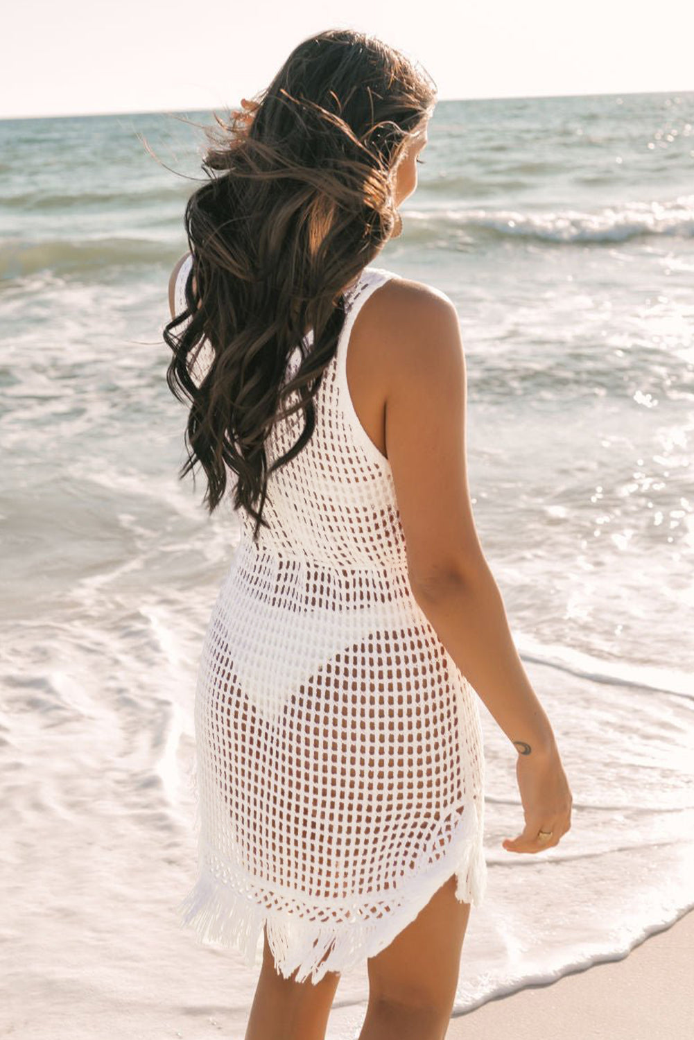 Robe de plage- Beachwear à col en V *