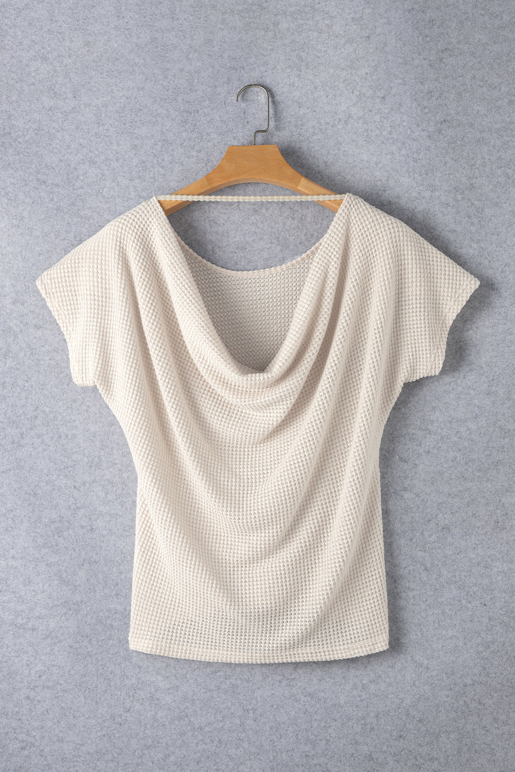 Erbicot Draped Open Back Textured Tee