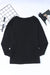 Black solid color patchwork long sleeve top