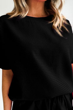 Conjunto de camisetas texturizadas con relevo negro *