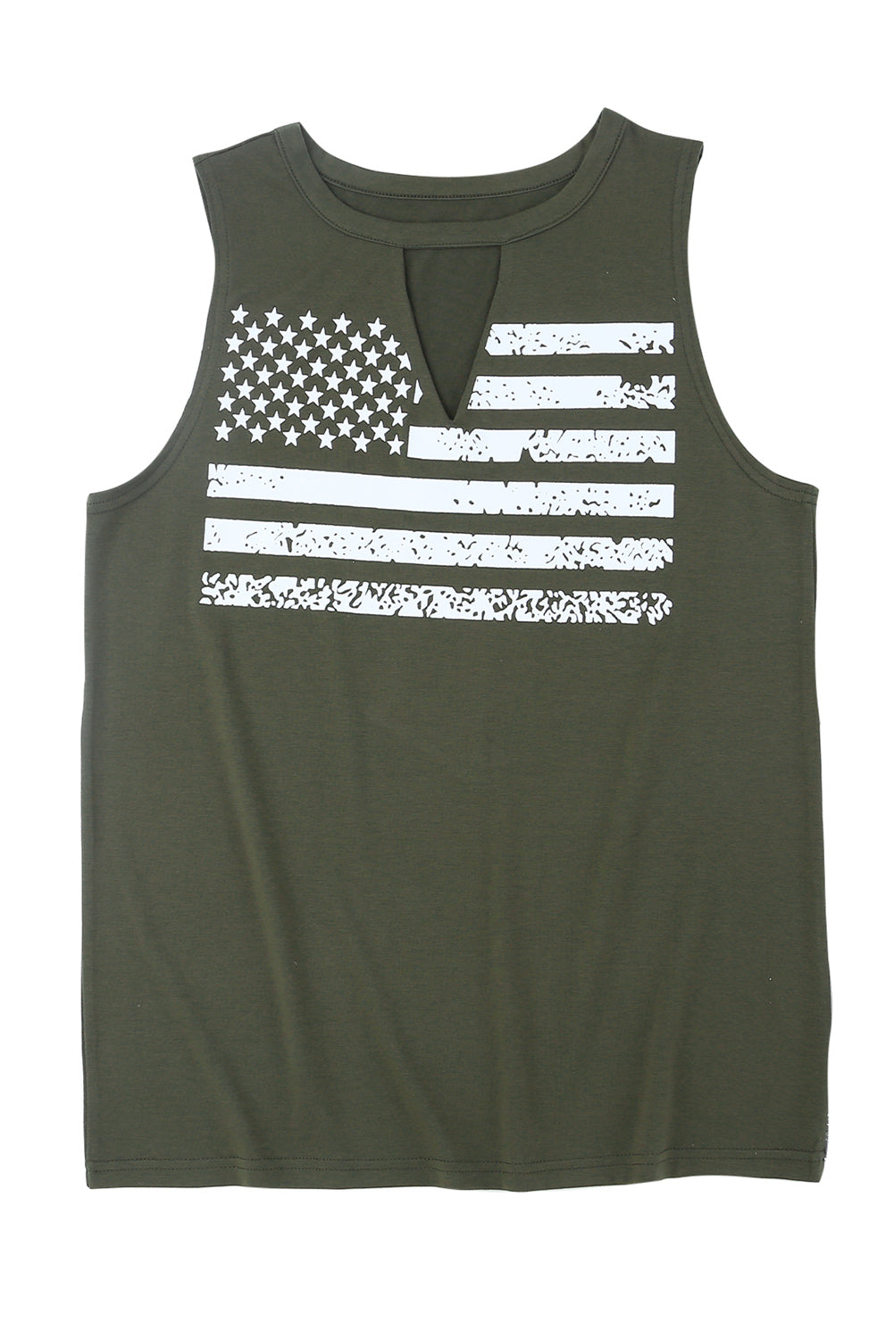 Haute à découper vert American Flag Print Top Top