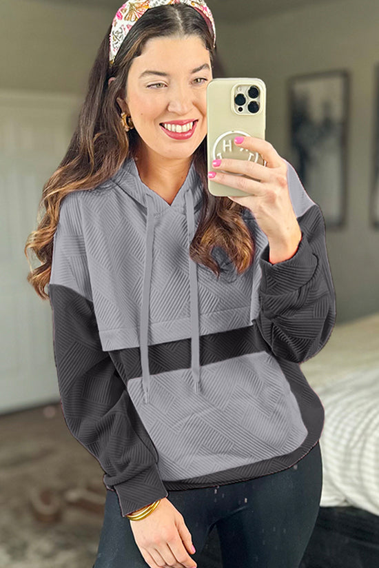 Textured gray hoodie *