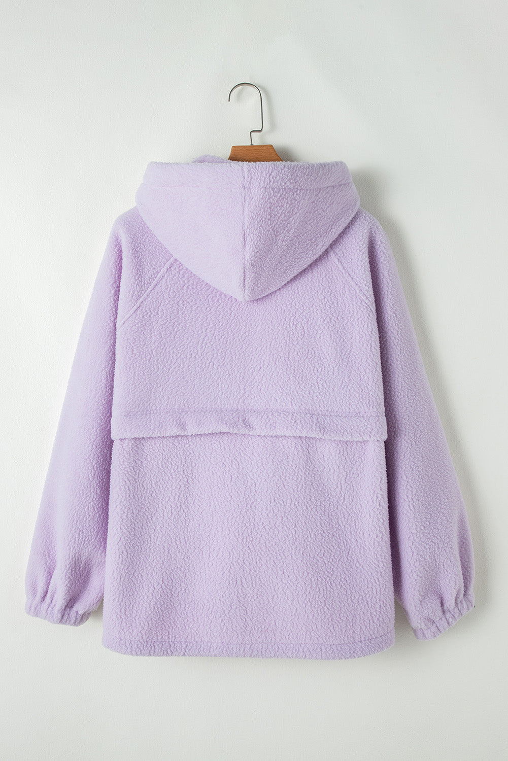 Lavendula Patch Pocket Pocket Fuzzy Trawstring Hoodie