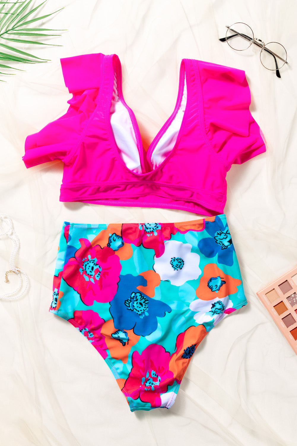 Bikini taille haute  col en V-A WOMAN WE LOVE