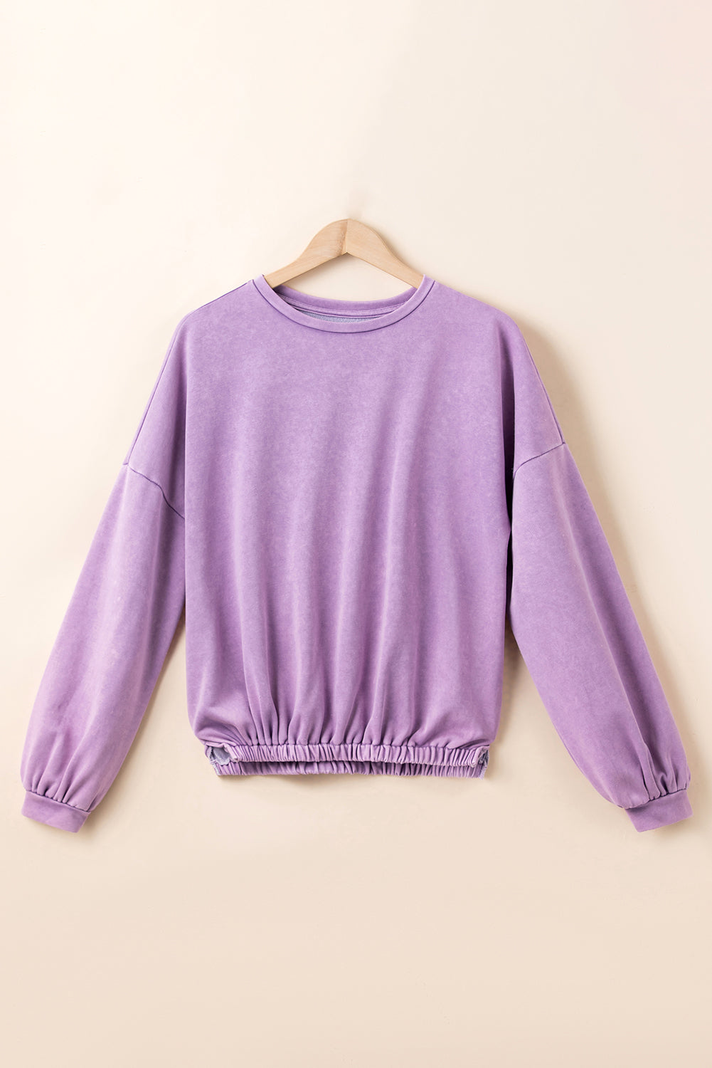 Wisteria Mineral Wash Drop Schulter lässig Sweatshirt