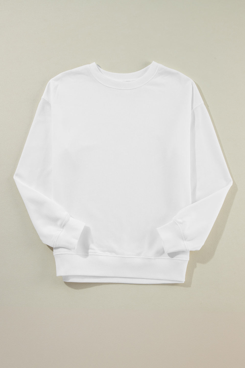 Classic plain beige crew neck sweatshirt