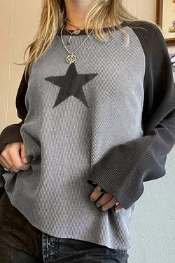 Haut graphic raglan with high spray star patch