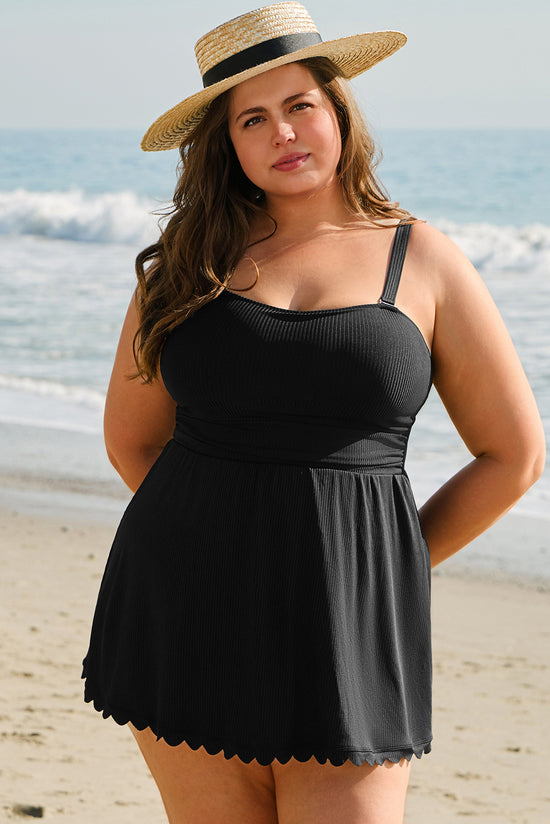 Robe de bain noire grande taille  *