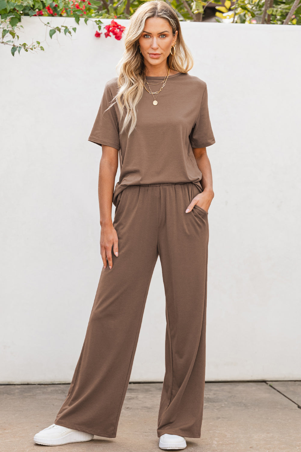 Ensemble 2 pièces t-shirt et pantalon à jambes larges *-A WOMAN WE LOVE