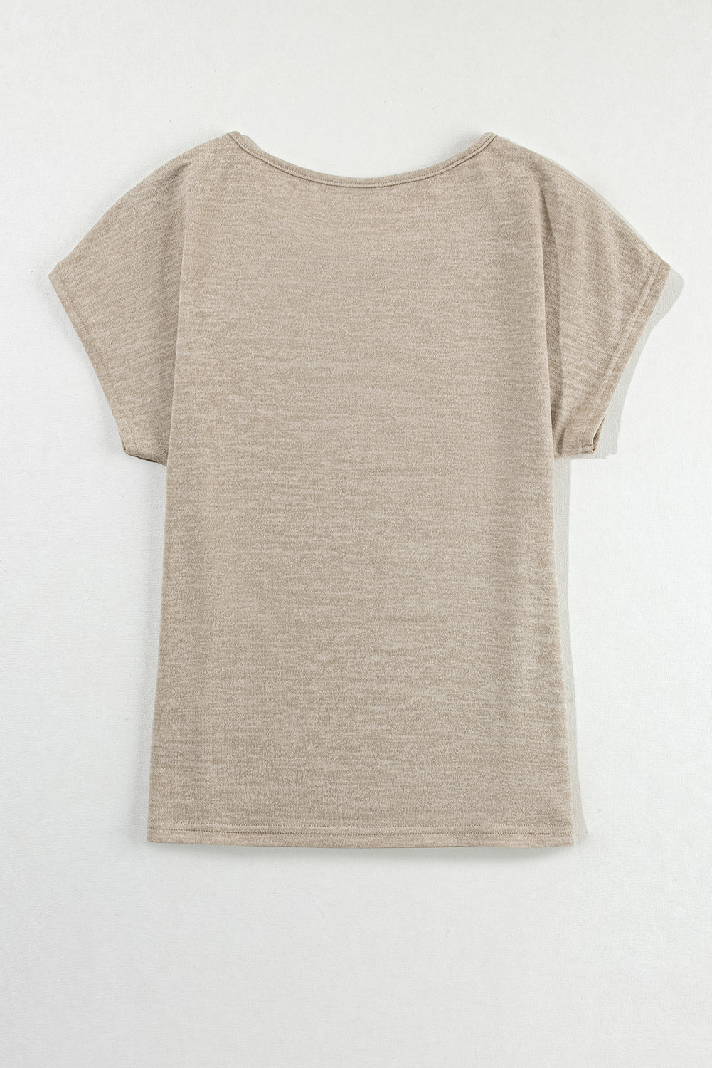 Rauchgrau -Knopf Detail Batwing -Hülle Casual Tee T -Shirt