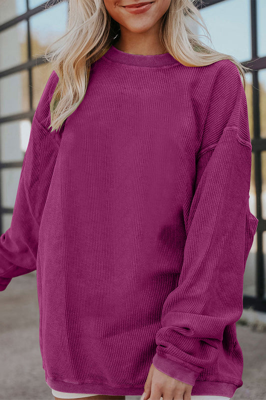 Festival Fuchsia Corduroy Oversized Sweatshirt