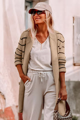 Cardigan ouvert à rayures noires *-A WOMAN WE LOVE