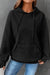 Quathered black hooded sweatshirt with kangaroo pocket and tightening cord