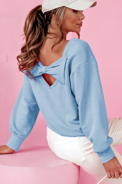 Round neck blue sweatshirt *