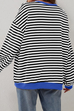 Over-dimensional sweatshirt with black stripes *