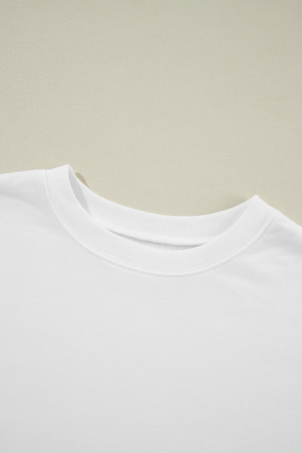 Classic plain beige crew neck sweatshirt