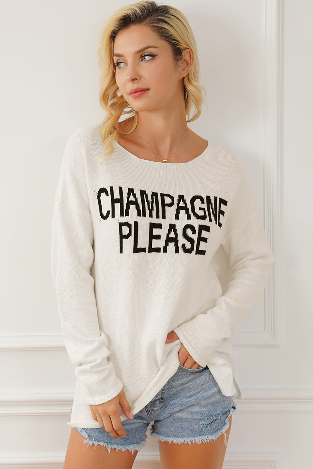 Champagne di Biancaneve Si prego di maglione grafico