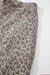 Jeans wide khaki leopard printed khaki with tightening cord and pocket at the waist