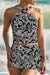 Tankini Jirted Noir Abstrait Imprimé Boucle *