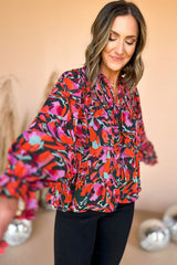 Chemisier rouge à manches bouffantes *-A WOMAN WE LOVE