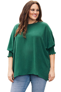 Smocked green top with wrists