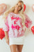 Pink Hugs and Kisses Pop Up Embroidered Raglan Sleeve Sweatshirt