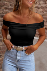 Black slim high with folded shoulders