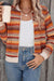 Orange orange jacket with long zipped zipped stripes