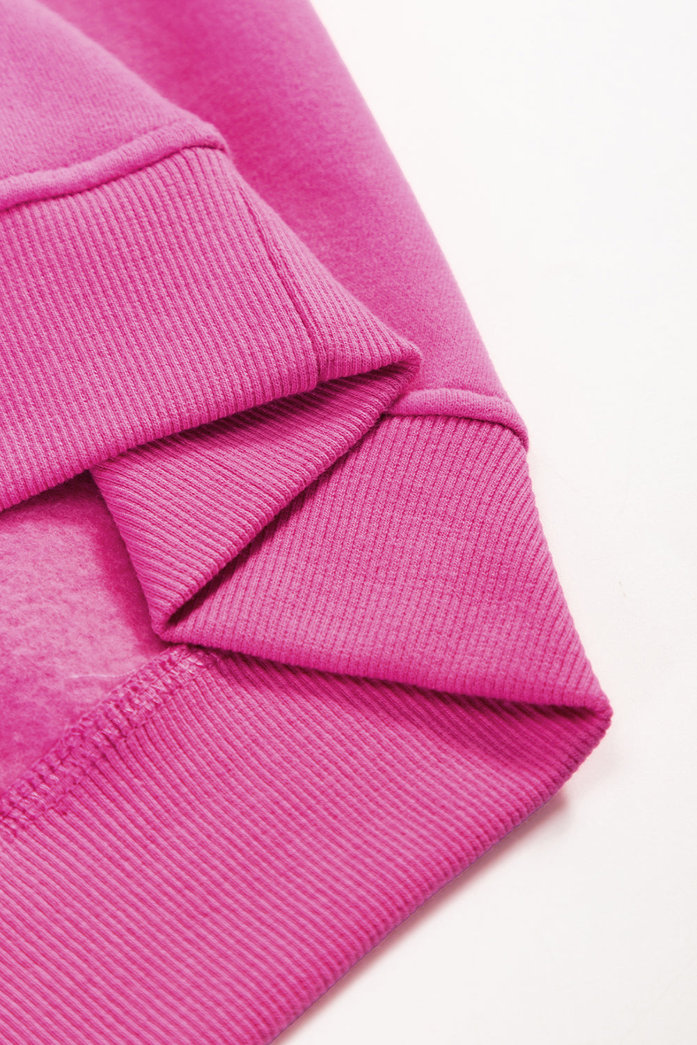 Pink Sachet Color Block Patchwork Sweatshirt with Dropped Shoulders and Ribbed Trim