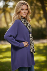 Tunique oversize en maille douce Violet