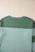 Mist Green Striped Patchwork 3/4 Sleeve Casual Top