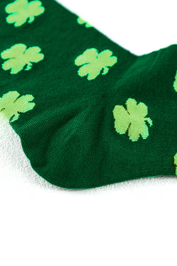 Calcetines de tubo verde oscuro con estampado de trébol de St Patricks