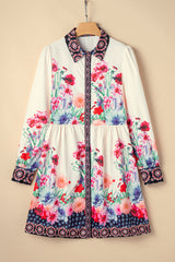 Mini-robe chemise taille haute boutonnée *